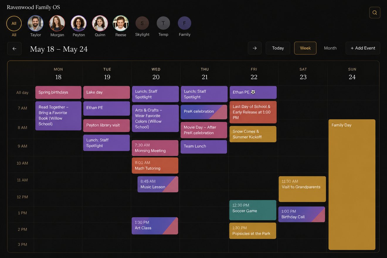 FamilyOS Calendar surface