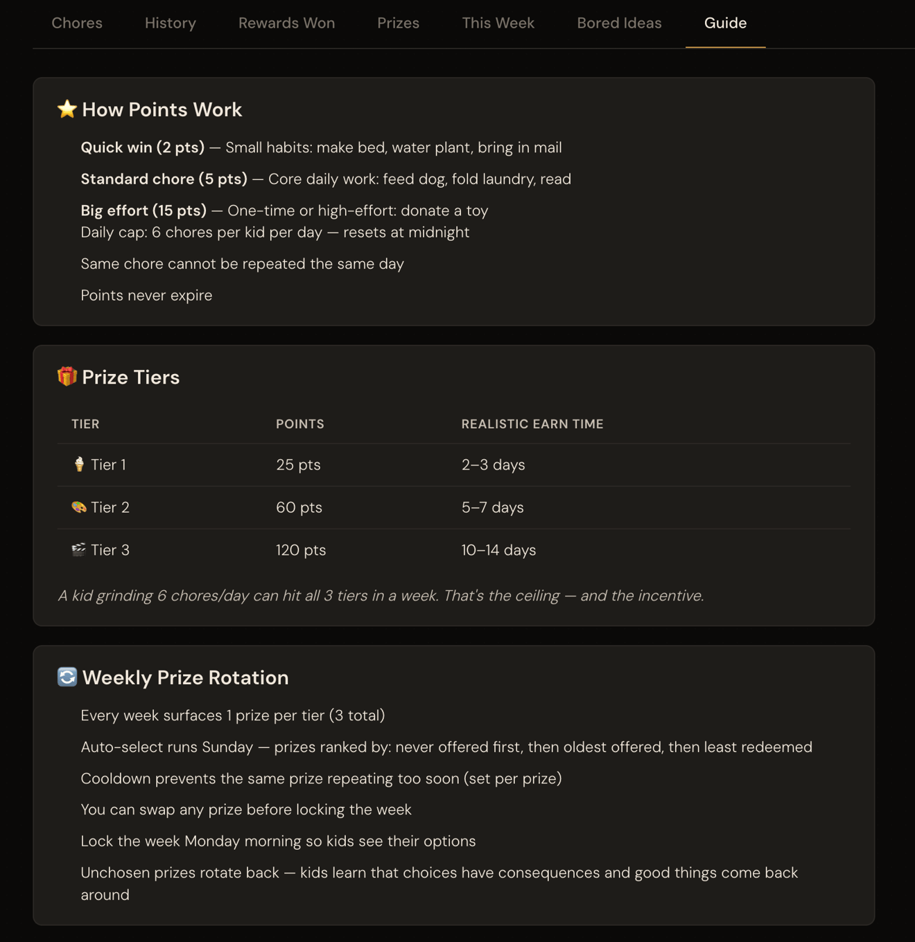 KidOS chores guide